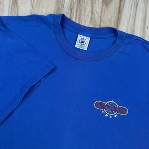 Y2K Captain Morgan Men's XL Blue T Shirt Short Sleeve Faded Logo Graphic VTG